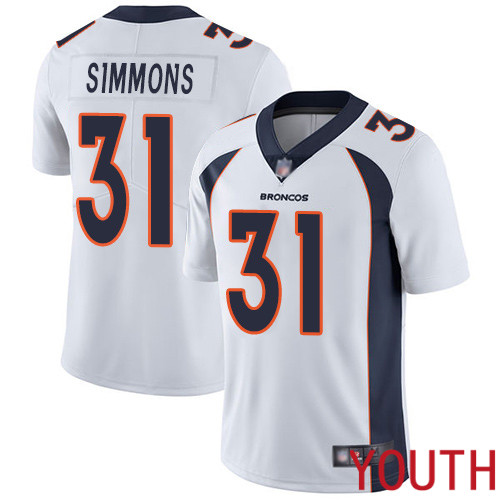 Youth Denver Broncos #31 Justin Simmons White Vapor Untouchable Limited Player Football NFL Jersey->denver broncos->NFL Jersey